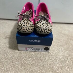 Sperry Pink and Brown Moccasins with Vibrant Accents